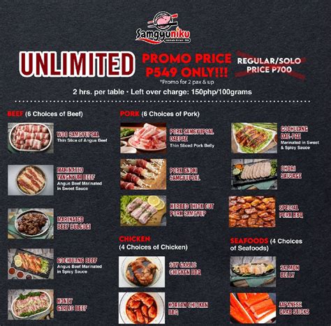 Samgyuniku Menu Prices Philippines 2024 [Updated] — All About .